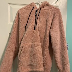 Pink Sherpa hoodie